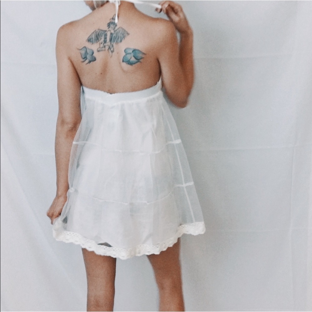 One Teaspoon Gauzy White Strapless Dress